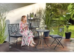 Aktion 🧨 Jardini Gartentisch Rosi - 60/70/60 cm in grau 👍 -GARTENMÖBEL Verkäufe 0576845 2 24295025