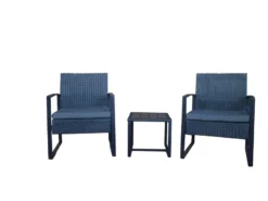 Bestes Angebot 😀 Coraggio Forma Balkonmöbel-Set Rattan 3-teilig in grau ⌛ -GARTENMÖBEL Verkäufe 10020001 01 frontal nebenbild