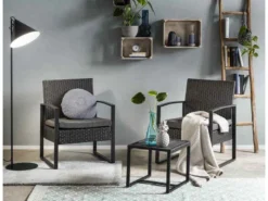 Bestes Angebot 😀 Coraggio Forma Balkonmöbel-Set Rattan 3-teilig in grau ⌛ -GARTENMÖBEL Verkäufe 10020001 05 milieu nebenbild