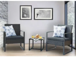 Bestes Angebot 😀 Coraggio Forma Balkonmöbel-Set Rattan 3-teilig in grau ⌛ -GARTENMÖBEL Verkäufe 10020001 09 milieu nebenbild