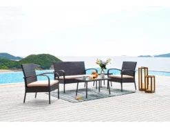 Coupon 👏 Coraggio Forma Loungegarnitur Rattan 3-teilig in grau 👍
