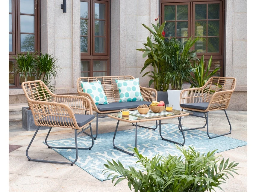 Großhandel 👏 Coraggio Forma Loungegarnitur Rattan 4-teilig in braun ✨ 3 Großhandel 👏 Coraggio Forma Loungegarnitur Rattan 4-teilig in braun ✨