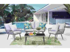 Rabatt ✔️ Coraggio Forma Loungegarnitur Rattan 3-teilig in grau ❤️