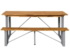 Besorgen 😉 Gartenbank Metall/Holz - 170/42/33,5 cm in braun 🛒 -GARTENMÖBEL Verkäufe 25017915 freisteller frontal 07