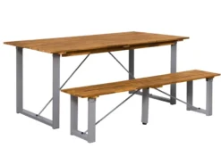 Besorgen 😉 Gartenbank Metall/Holz - 170/42/33,5 cm in braun 🛒 -GARTENMÖBEL Verkäufe 25017915 freisteller schraeg 08