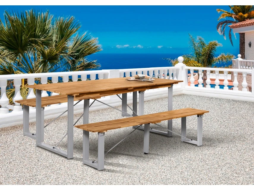 Angebote 😉 Gartenmöbel-Set Holz/Metall 3-teilig in braun 🌟 4 Angebote 😉 Gartenmöbel-Set Holz/Metall 3-teilig in braun 🌟 – Bild 2