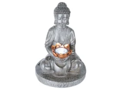 Billig 🌟 Solarleuchte Buddha - 30/20 cm in grau 😀