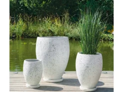 Budget 👍 Jardini Blumentopf Crack Cim - 46/35 cm in weiß 🎁