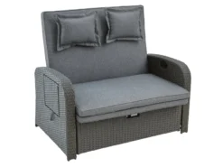Rabatt 🧨 Jardini Loungesofa Linosa 2-Sitzer - 117/103/78 cm in grau 💯
