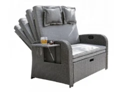 Rabatt 🧨 Jardini Loungesofa Linosa 2-Sitzer - 117/103/78 cm in grau 💯 -GARTENMÖBEL Verkäufe 6361456 0541156 4 23762463