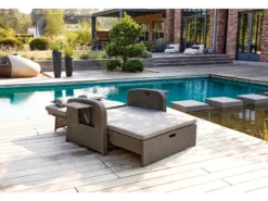 Rabatt 🧨 Jardini Loungesofa Linosa 2-Sitzer - 117/103/78 cm in grau 💯 -GARTENMÖBEL Verkäufe 6361459 0541156 7 23762463