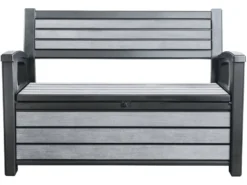 Schlussverkauf 😀 Bank/Kissenbox Korfu 2er - 132,7/89/61,2 cm in grau 🤩