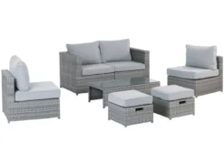 Rabatt 🎁 Jardini Loungegarnitur Laterza 7-teilig in grau 💯