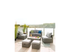 Rabatt 🎁 Jardini Loungegarnitur Laterza 7-teilig in grau 💯 -GARTENMÖBEL Verkäufe 6545099 0576159 1 24244858