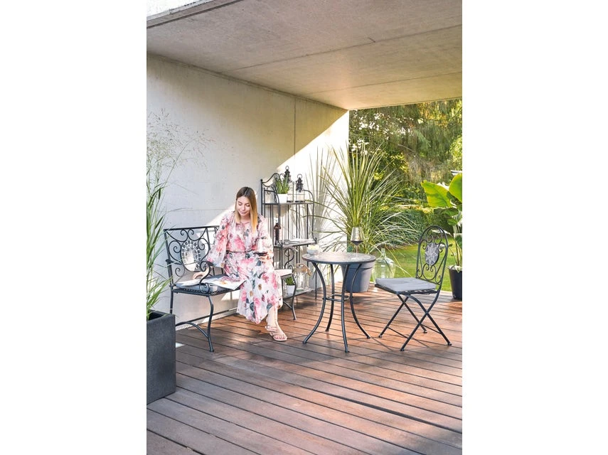 Bester Verkauf ✨ Jardini Gartenbank Rosi - 116/90/56 cm in schwarz ⌛ 5 Bester Verkauf ✨ Jardini Gartenbank Rosi - 116/90/56 cm in schwarz ⌛ – Bild 3