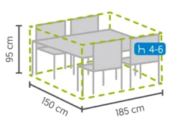 Aktion 🥰 Winza Schutzhülle für Speisegruppe - 185/95/150 cm in grau ⌛ -GARTENMÖBEL Verkäufe 6553325 0577863 1 24412405
