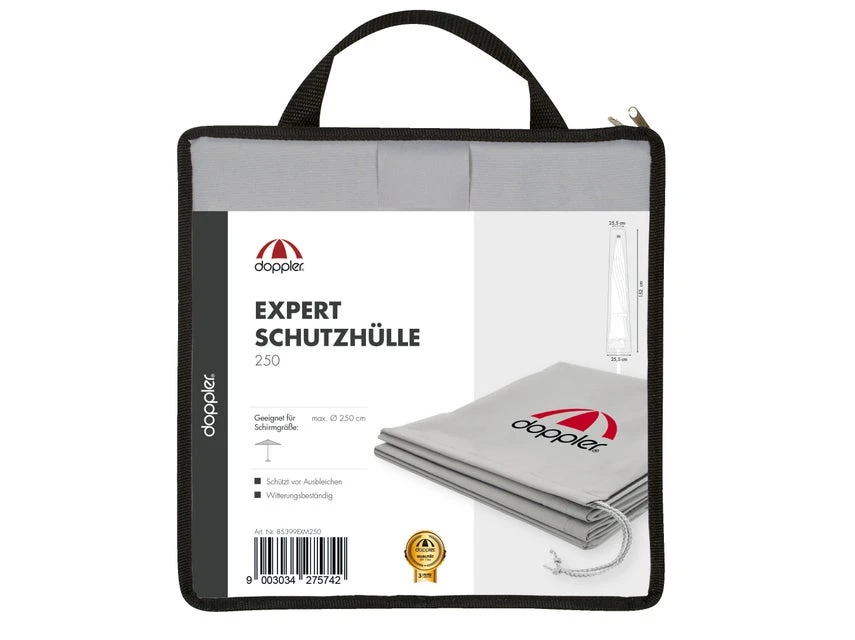 Aktion ❤️ Doppler Schutzhülle Expert für Mittelmastschirme - 250 cm in grau ✔️ 3 Aktion ❤️ Doppler Schutzhülle Expert für Mittelmastschirme - 250 cm in grau ✔️