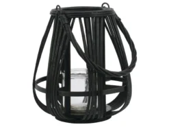 Großhandel ✨ Jardini Laterne aus Bambus - 23/20 cm in schwarz 😍