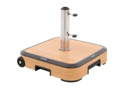 Angebote 👏 Doppler Schirmständer Alu Wood Trolleysockel - 56/16/56 cm in braun ⭐