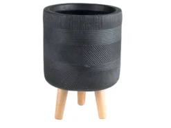 Aktion 🧨 Jardini Blumentopf Sabine - 25/24,5 cm in dunkelgrau 🛒