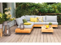 Angebote 😀 Jardini Loungegarnitur Olmo 3-teilig in hellgrau 🛒 -GARTENMÖBEL Verkäufe 6782056 0611901 6 24610405