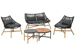 Budget 👍 Jardini Loungegarnitur Taviano 5-teilig in schwarz 🔔