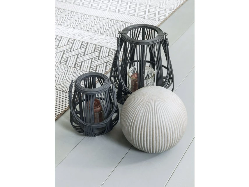 Schlussverkauf 😀 Jardini Laterne aus Bambus - 32/28,5 cm in schwarz 🌟 6 Schlussverkauf 😀 Jardini Laterne aus Bambus - 32/28,5 cm in schwarz 🌟 – Bild 4