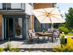 Angebote 😉 Doppler Sonnenschirm Alu Wood AX Ultra - 220/300 cm in braun 🔥 -GARTENMÖBEL Verkäufe 6823062 0626943 24757348